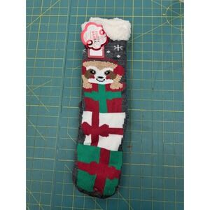 Fuzzy Babba Unisex Slipper Socks Shoe Size 4 - 10 Christmas Holiday Grips NEW